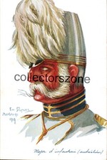WW1 Paris Color Austrian Officer Caricature Printed postcard
