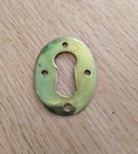 W28mmH36mm Old Brass Escutcheon Vintage Keyhole Cover Oval Plate Antique £5 each