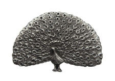 Peacock Pewter Brooch - Hand