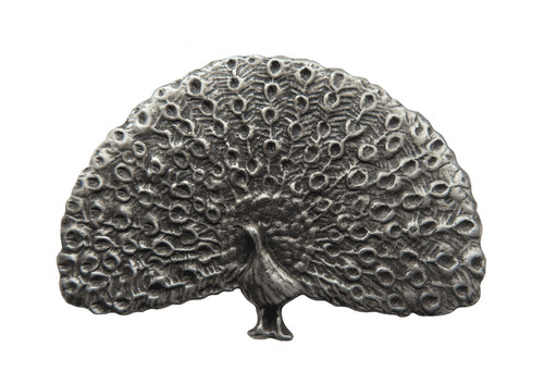 Peacock pewter brooch hand - brooch,