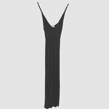 SURVIVAL Women Black Sleeveless Empire Waist Maxi Dress Y2K British Indie 00's M