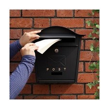 Post box Wall Mounted Black