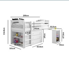 Midsleeper Cabin Bed with Desk and Storage Single
