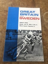 INTERNATIONAL SPEEDWAY PROGRAMME - Great Britain V Sweden June 23 1969