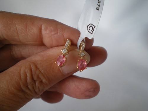 Padparadscha sapphire stud - sapphire,