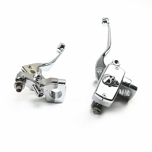 Chrome handlebar skull - chrome, 1"