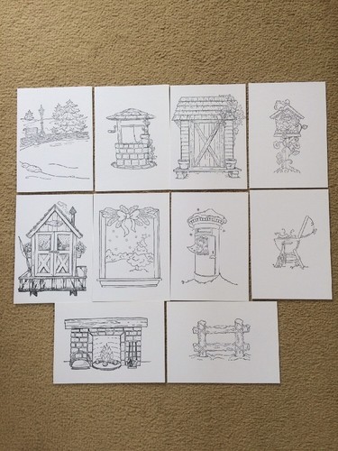 Hand stamped background - 10,