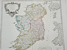 Antique Irish Map 1750 Par Le