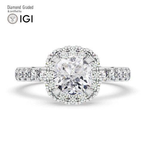 Cushion diamond engagement - diamond,