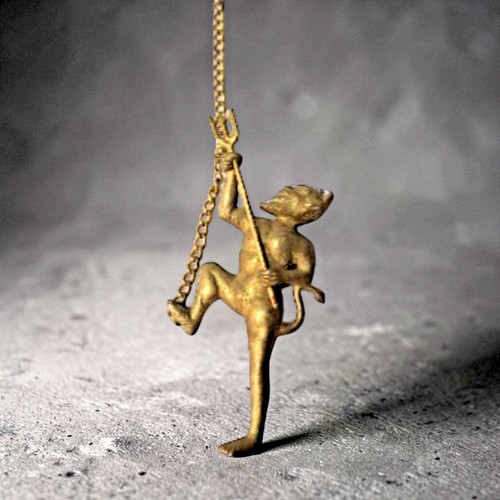Vintage brass devil satan - devil,