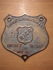 Vintage Brass Nameplate Plaque