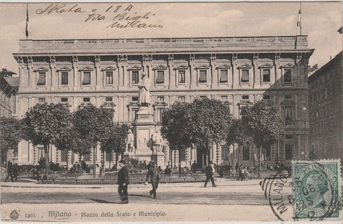 Postcard milan piazza scala - postcard,