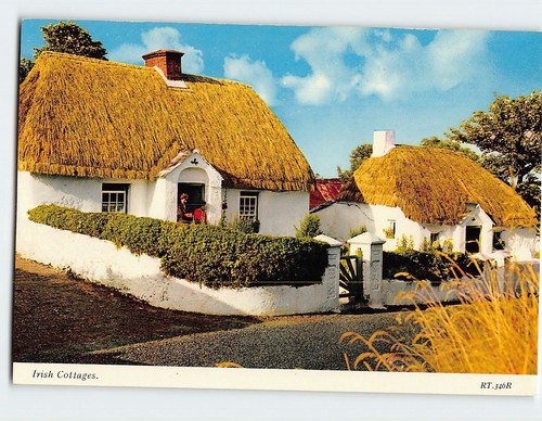 Postcard irish cottages - postcard,