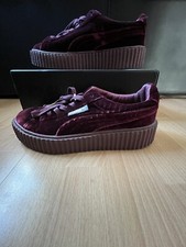 rihanna puma burgandy velvet creeper trainer size 5