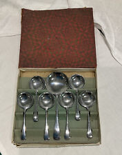 VINTAGE RETRO STAINLESS CHROME PLATE DESSERT PUDDING FRUIT CUTLERY SPOON SERVING