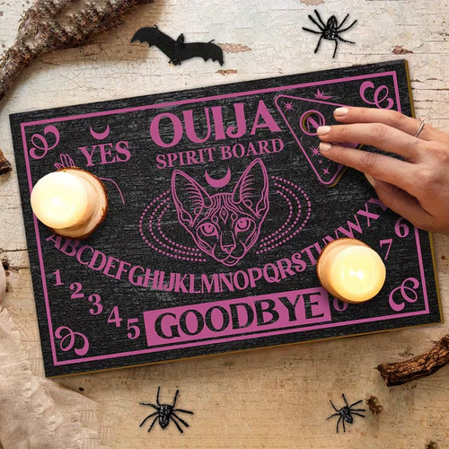 Cat purple ouija board - cat, wooden