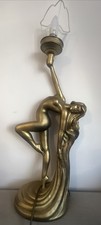 Widdop Bingham & co Nude Posing Lady Lamp - 76cm Tall - Spray Painted Gold  READ