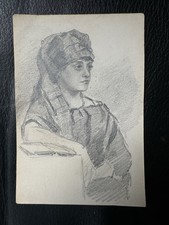Antique Pencil Portrait Study