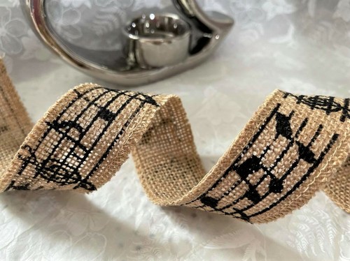 Music note hessian - music, printed