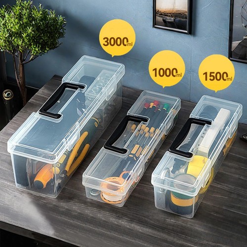 Transparent portable tool box - transparent,
