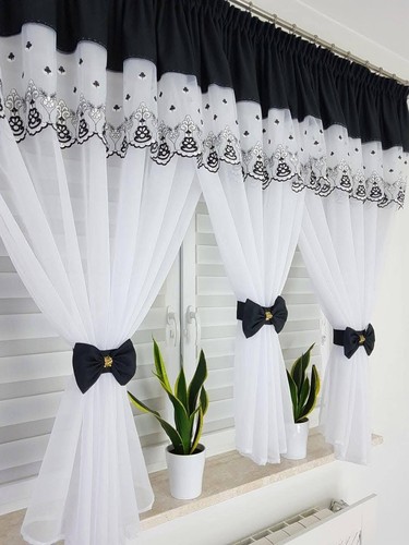 Elegant black white curtain - elegant,