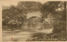 Stainforth Bridge Yorkshire England VTG Postcard Stone Arch Bridge