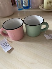 Espresso Cups X2. Mint & Pink
