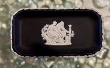 Wedgwood Basalt Black Jasperware Oblong trinket dish - Superb - 6" x 3"