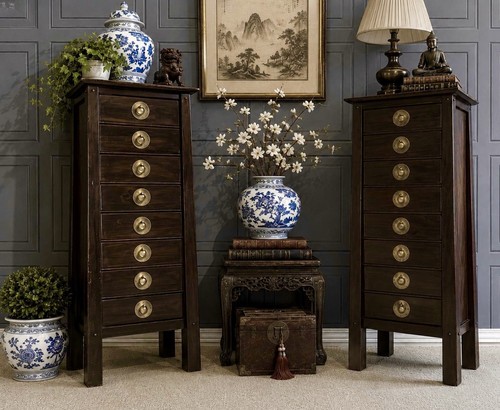 Pair vintage chinese pier - vintage,