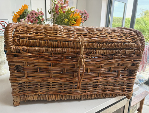 Vintage wicker hamper storage - vintage,