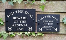Beware Of The Football Fan Funny Slate Sign for Gate Door ENGLISH TEAMS A - C