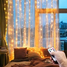 3Mx3M LED Curtain Fairy String Lights In/Outdoor Controller Window Wedding Decor