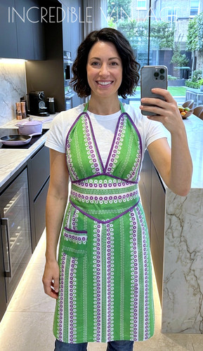 Vintage 1950s apron green - vintage,