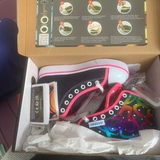 Heelys Girls' Rainbow Pink Silver Sparkly Sneakers Size 13