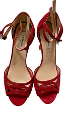 LK Bennett red suede stiletto
