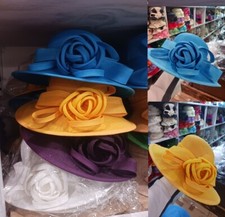 Sinamay Flower Ribbon Bow Kentucky Derby Wedding Hat Church Dressy Cocktail