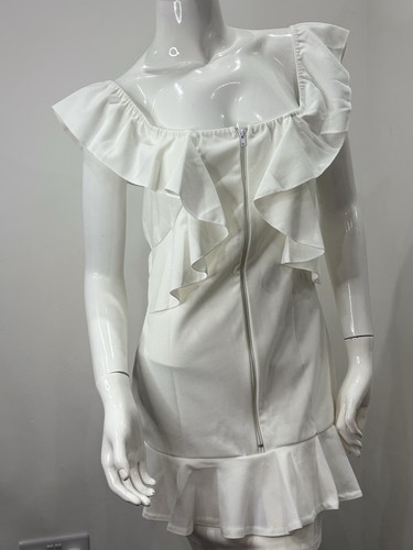 New white frill mini - new, –