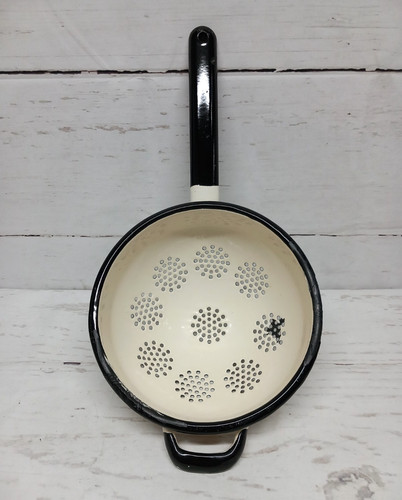 Vintage enamel sieve - enamel,