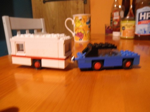 Lego vintage car and caravan - lego,