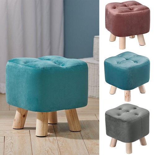 Velvet footstool foot rest - velvet,