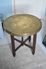 Vintage Indian Brass Top Table