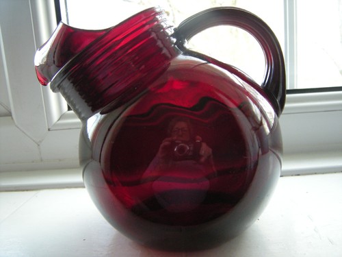 Vintage anchor hocking - anchor, ruby