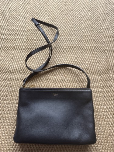 Black crossbody trio bag - black,