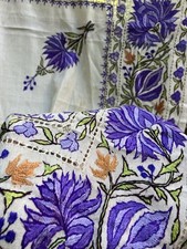 Antique Early 1900s / 1910s Silk Turkish Hand Embroidered Fabric Panel