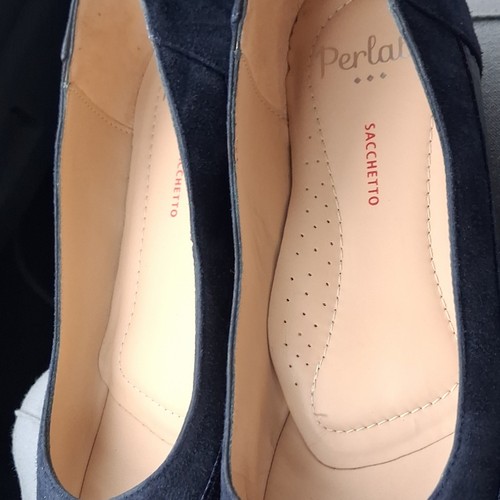 Perlato navy suede low heels - ,