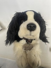 KEEL TOYS “LADY” TGE SPANIEL PLUSH SOFT TOY RETIRED ANIMAL PLUSH BLACK & WHITE