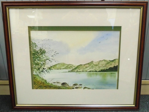 Framed watercolour painting - framed,