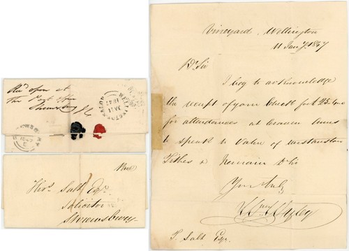 1847 letter from wellington - from,