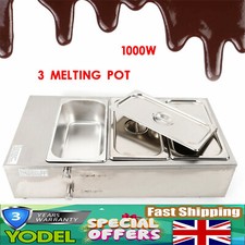 Commercial Electric Chocolate Tempering Machine 12kg Melter Maker 3 Melting Pot