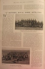 1902 PRINT ~ J BATTERY ROYAL HORSE ARTILLERY OFFICERS OF BATTERY INFANTRYMAN